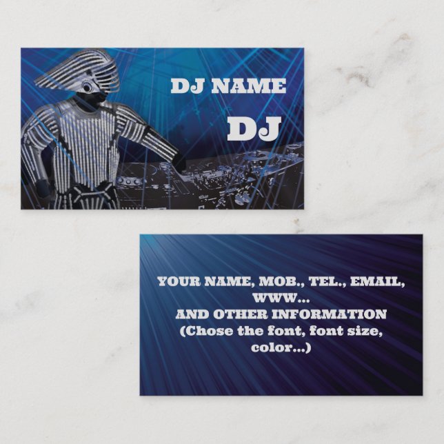 Carte de visite DJ (Devant / Derrière)