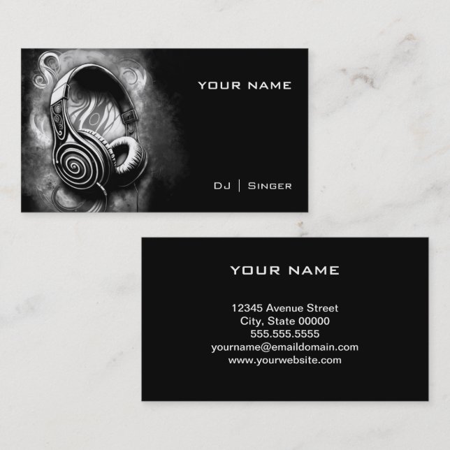 Carte de visite DJ (Devant / Derrière)