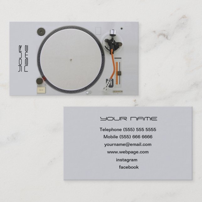 Carte de visite DJ (Devant / Derrière)