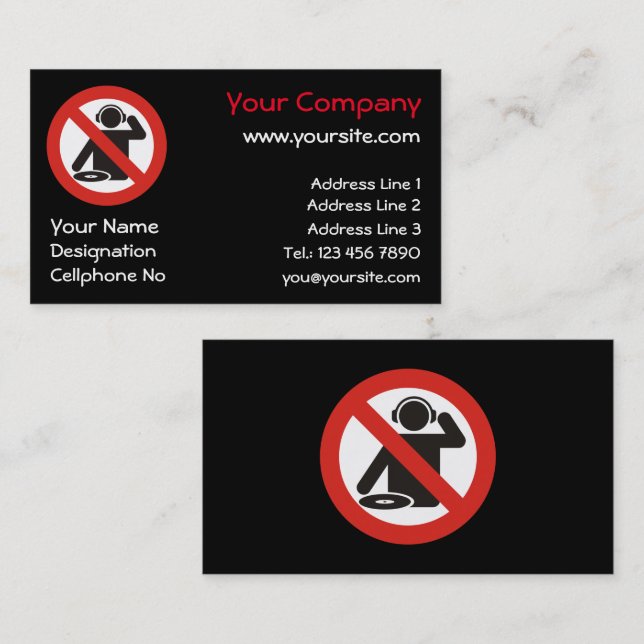 CARTE DE VISITE DJ (Devant / Derrière)