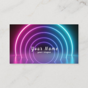 Carte De Visite DJ Colorful Neon Lights Vibrant - Stand Out