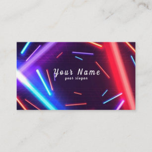 Carte De Visite DJ Colorful Neon Lights Vibrant - Stand Out