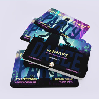 Carte De Visite DJ Dance Party Forest Rave Twin Decks