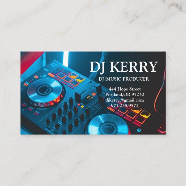Carte De Visite DJ Disc Jockey Electronic (Devant)
