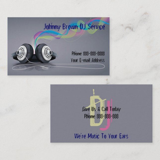 Carte de visite DJ Disk Jockey (Devant / Derrière)