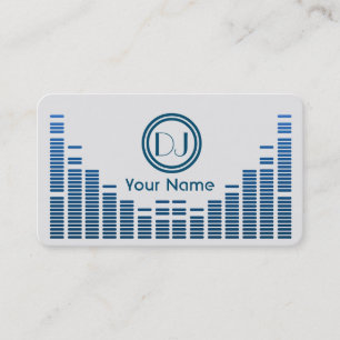 Carte De Visite Dj égaliseur musique jouer bleu ombragé