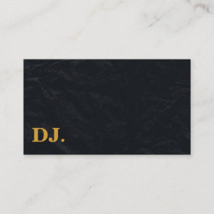 Carte De Visite DJ Gold Bold Texte Élégant minimaliste foncé