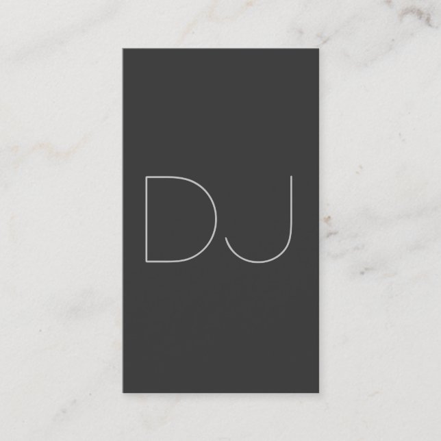 Carte De Visite DJ Gris Contemporain Vertical Clean (Devant)