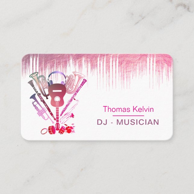 Carte De Visite DJ Instruments de musique Organisateur d'événement (Devant)