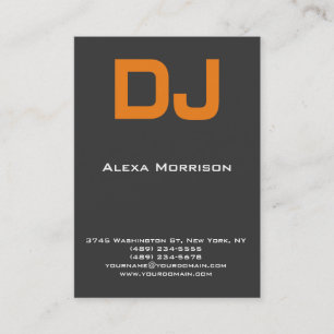 Carte De Visite DJ Moderne professionnel gris orange