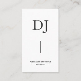 Carte De Visite DJ monogramme professionnel minimal