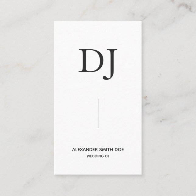Carte De Visite DJ monogramme professionnel minimal (Devant)