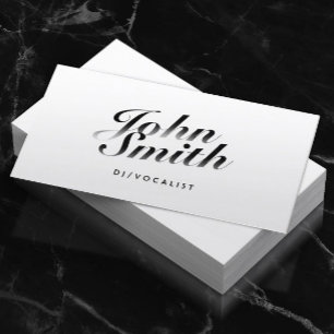 Carte De Visite DJ Music Classy Calligraphic Bold Text Simple