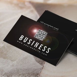 Carte De Visite DJ Music Lens Flare QR Code