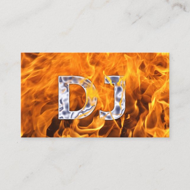 Carte De Visite DJ Musique Deejay Typographie créative Flaming (Devant)
