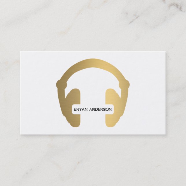 Carte de visite DJ pour casque Faux Gold (Devant)