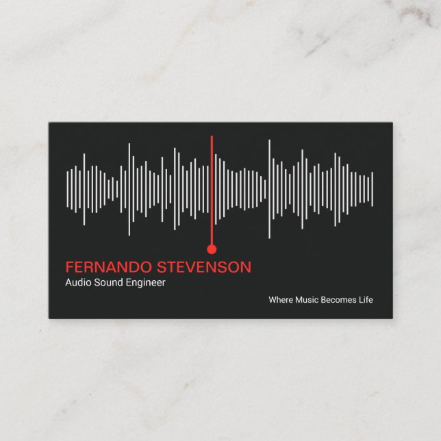 Carte De Visite DJ professionnel Audio Sound Wave (Devant)