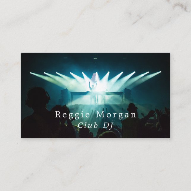 Carte De Visite DJ sur scène, DJ professionnel (Devant)