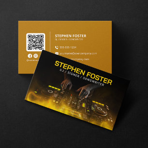 Carte De Visite DJs Jaunes Musicien Signataire Producteur de Musiq