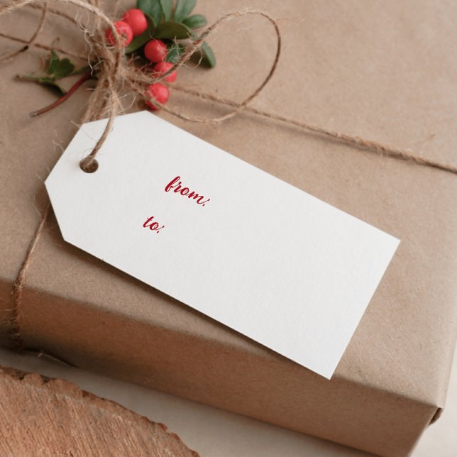 Carte De Visite do-it-yourself CLASSIQUE ROUGE DE À NOËL VACANCES (SIMPLE PLAY CHEAPER SAVE MONEY DIY GIFT TAG RED CALLIGRAFY CUTTING LINES)
