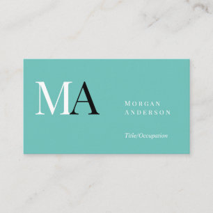 Carte De Visite do-it-yourself Monogramme blanc/noir, Nom, Noir Ar