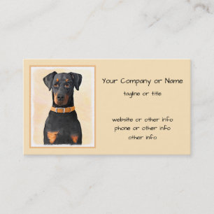 Carte De Visite Doberman Pinscher Peinture non découpée Art origin