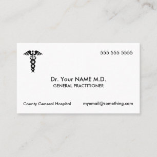 Carte De Visite Docteur Caduceus White