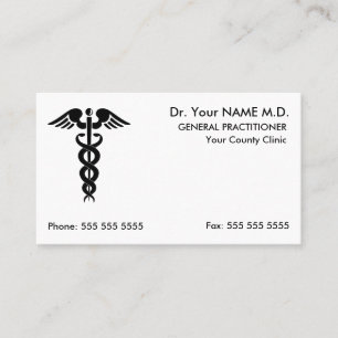 Carte De Visite Docteur Caduceus White Nomination