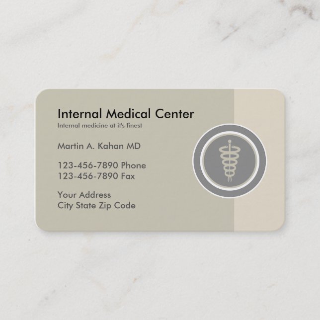 Carte De Visite Docteur de médecine interne (Devant)