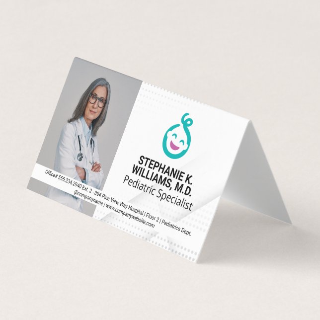 Carte De Visite Docteur femme | Logo pédiatrique pour bébé (Devant)