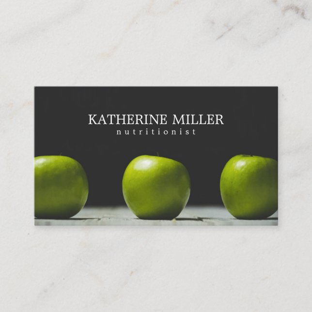 Carte De Visite Docteur Green Apple de sport de Dietologist de (Devant)