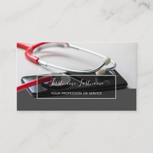Carte De Visite Docteur intelligent avec smartphone numérique Stet (Devant)