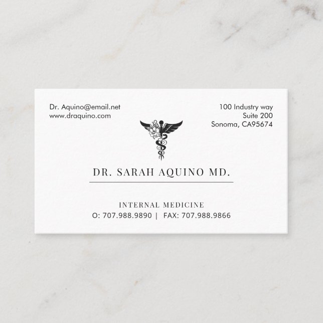 Carte De Visite Docteur Médecin Affaires Et Nomination (Devant)