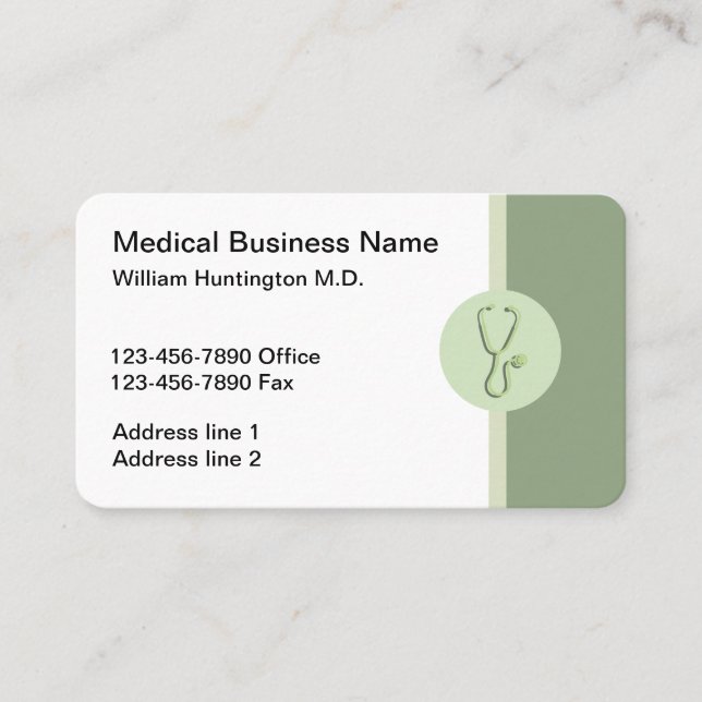 Carte De Visite Docteur moderne Office de stéthoscope (Devant)