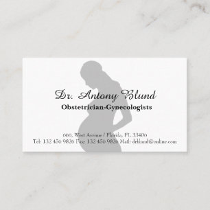 Carte De Visite Docteur obstétricien OBGYN Silhouette féminine élé