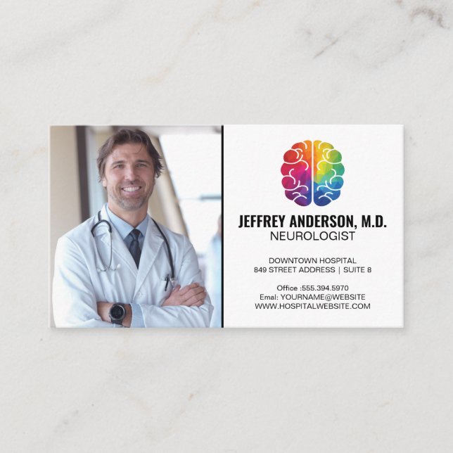 Carte De Visite Docteur Smiling | Logo Cerveau (Devant)