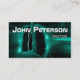 Carte De Visite Docteur Therapist Pulmonologist Physician Card