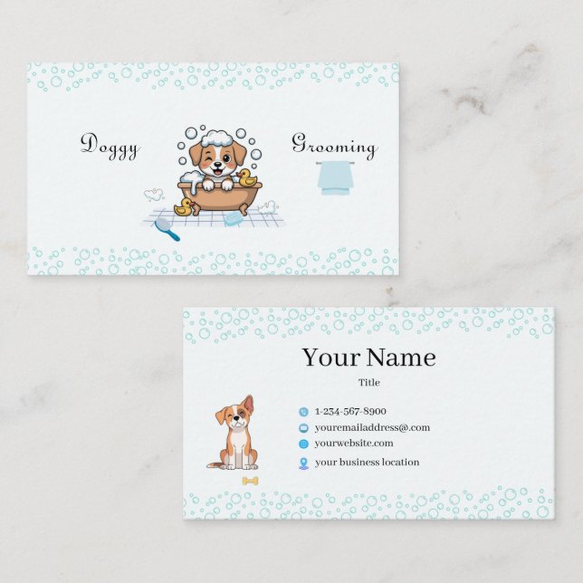 Carte De Visite Dog Grooming Business Card (Devant / Derrière)
