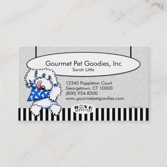 Carte De Visite Dog Pet Foods Bone Appetit! Platine (Devant)