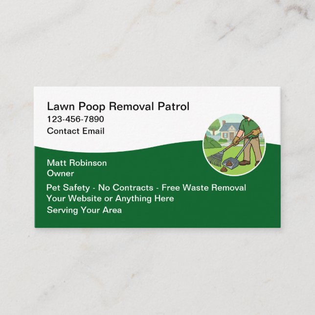 Carte De Visite Dog Poop Removal Services  (Devant)