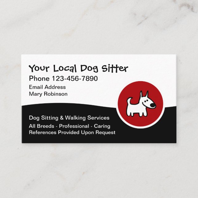 Carte De Visite Dog Sitter Dog Walking Service (Devant)