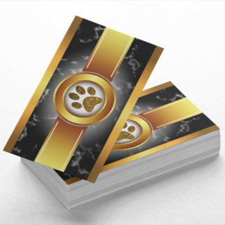 Carte De Visite Dog Walker Black Gold | Soins aux animaux