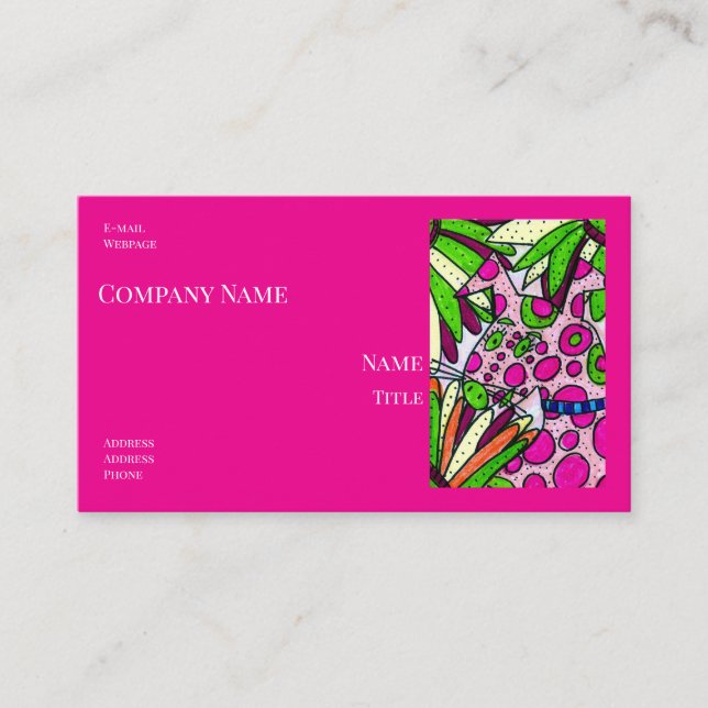 Carte De Visite Dog with Pink Dots Company Business Cards (Devant)