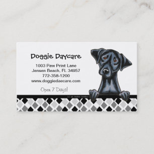 Carte De Visite Doggie Garderie Chien d'affaires Black Lab