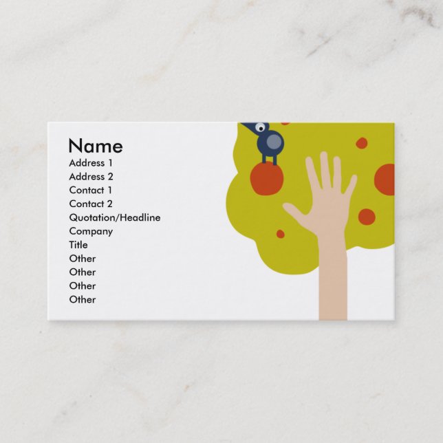 Carte De Visite Doigts verts (Devant)