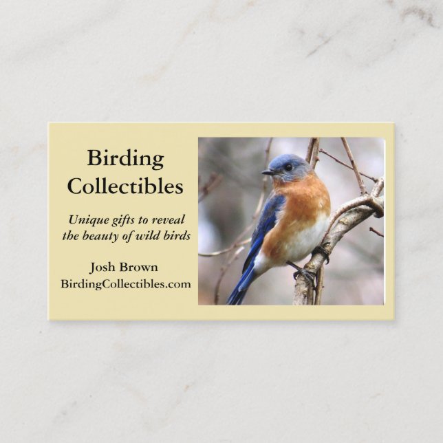 Carte de visite d'oiseau bleu (Devant)