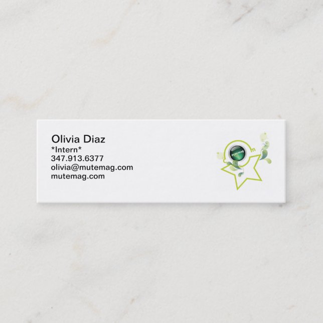 Carte de visite d'Olivia (Devant)
