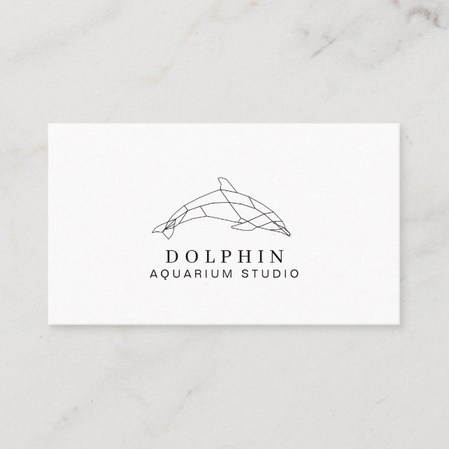 Carte De Visite Dolphin blanc moderne à basse Poly Ocean Professio (Devant)