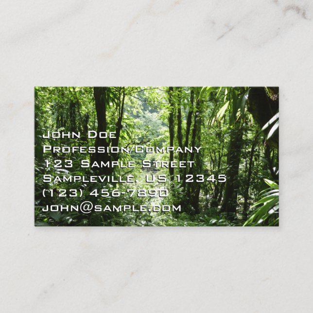 Carte De Visite Dominicain Forêt de pluie II Vert tropical (Devant)