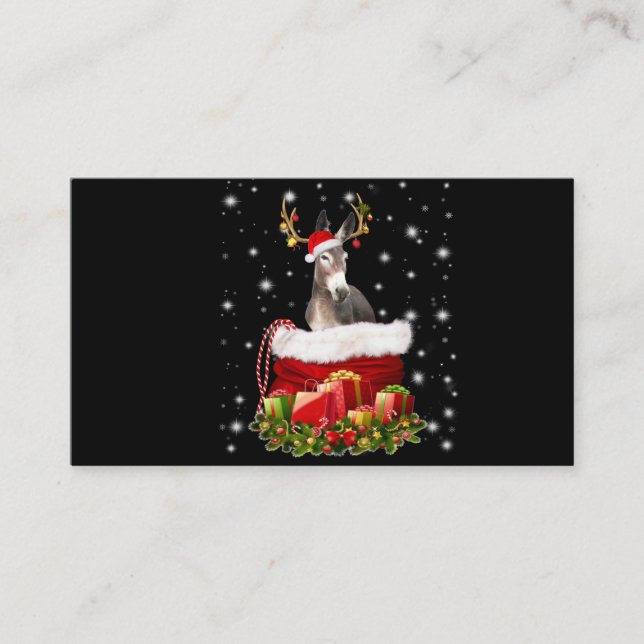 Carte De Visite Don d'âne à l'aube| Joyeux Noël à l'âne (Devant)